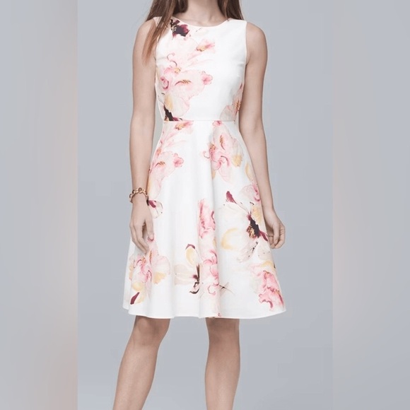 WHBM | Floral Fit & Flare Dress size 8 - Picture 1 of 7